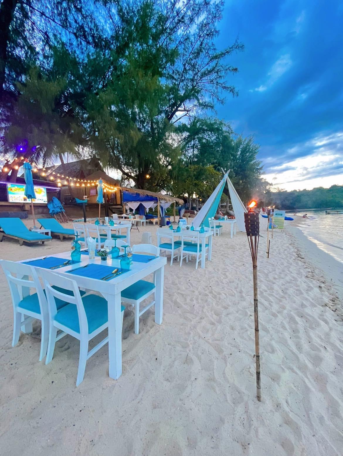Long table set for a large group