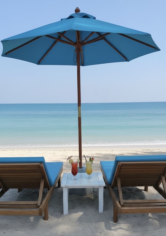 Sunbeds at The Blue Spice, Choeng Mon