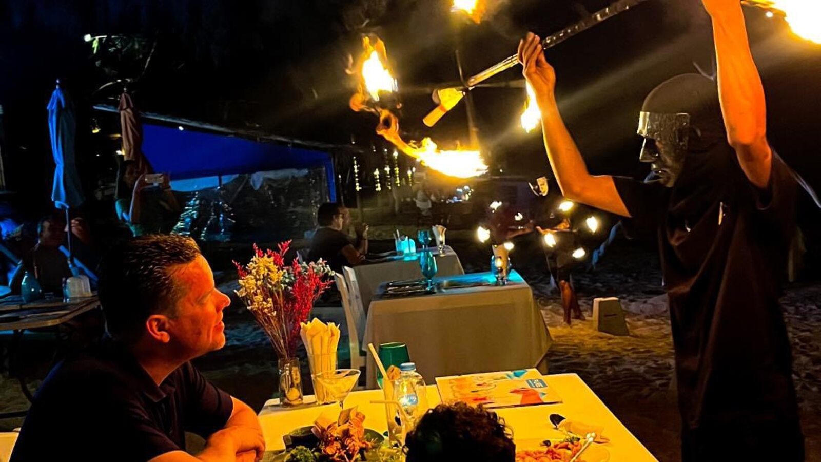 Beachfront New Year's Eve setting at The Blue Spice, Choeng Mon Beach